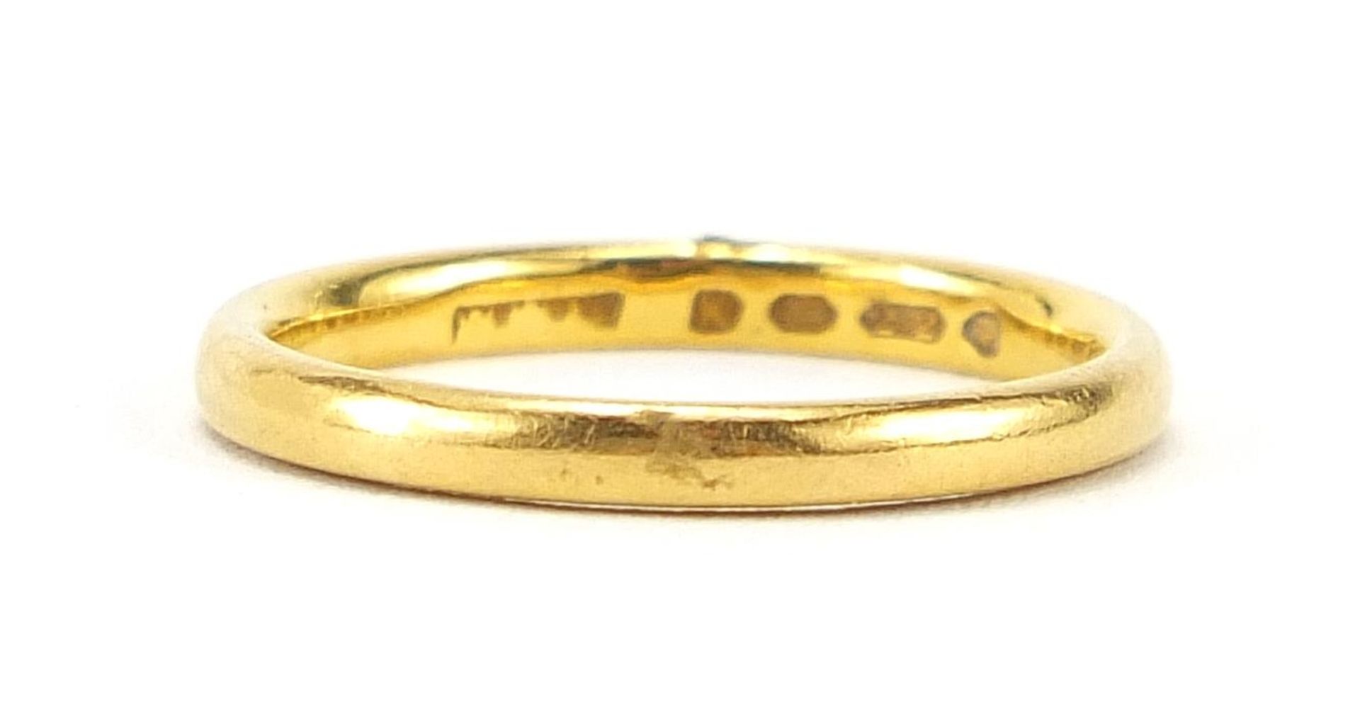 22ct gold wedding band, London 1945, size J, 2.4g - this lot is sold without buyer's premium - Image 2 of 5