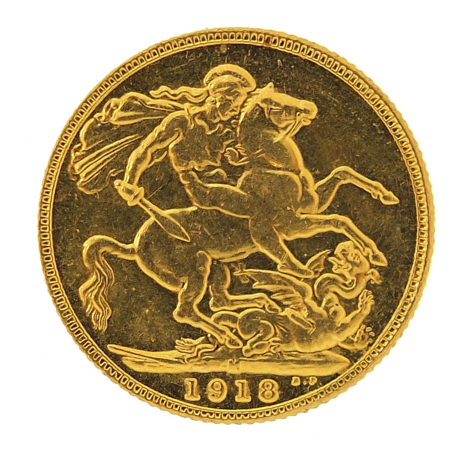 George V 1918 gold sovereign, Melbourne mint - this lot is sold without buyer's premium
