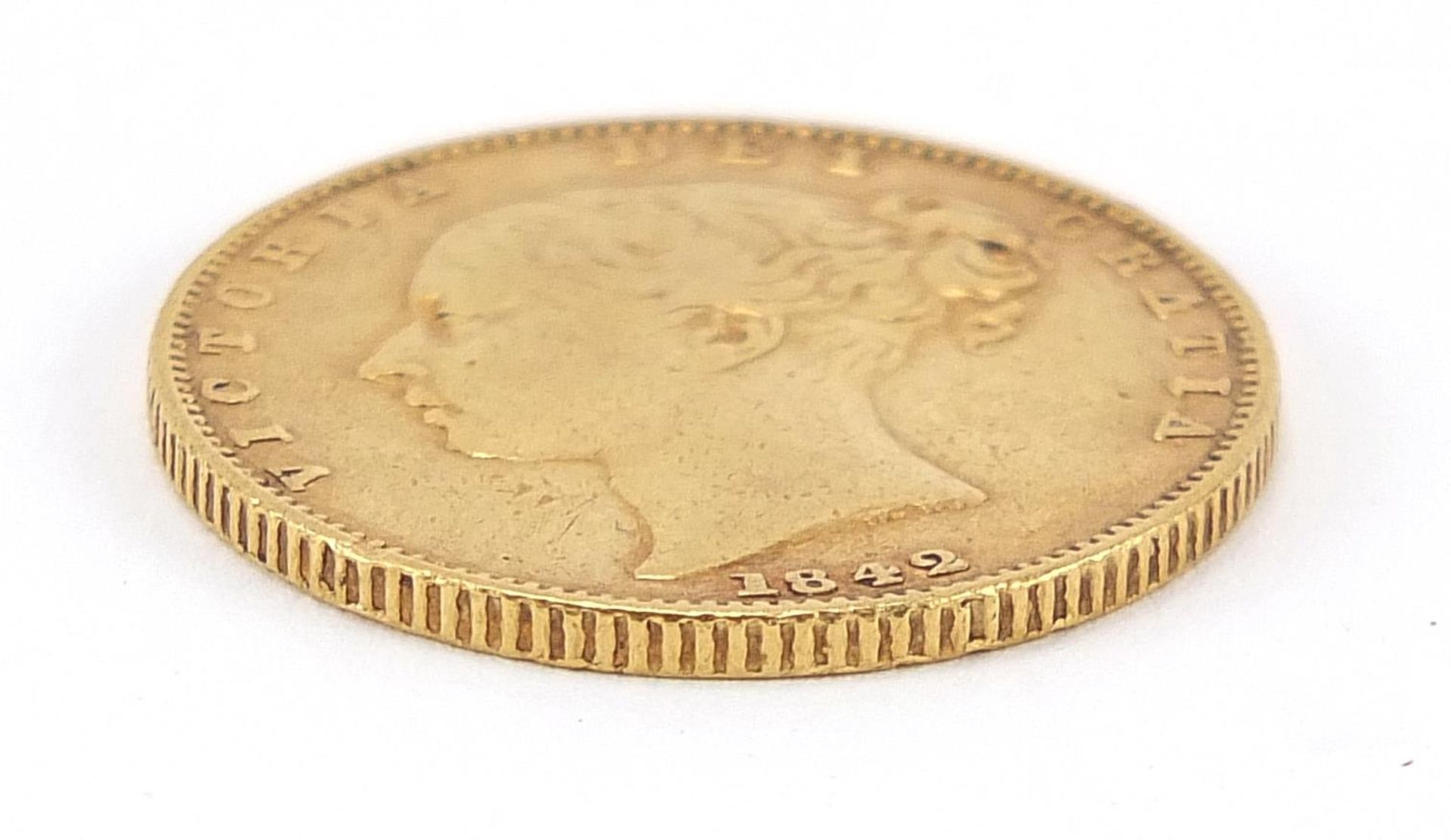 Queen Victoria Young Head 1842 shield back gold sovereign - this lot is sold without buyer's premium - Image 3 of 3