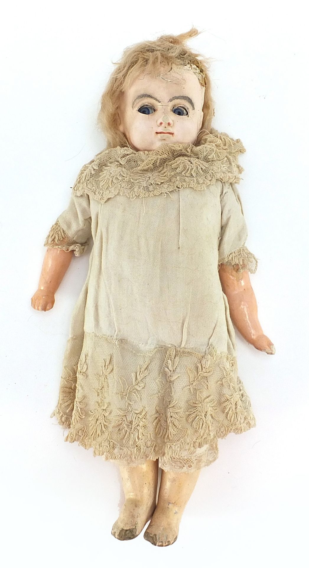 Antique composite doll with jointed limbs, 40cm high