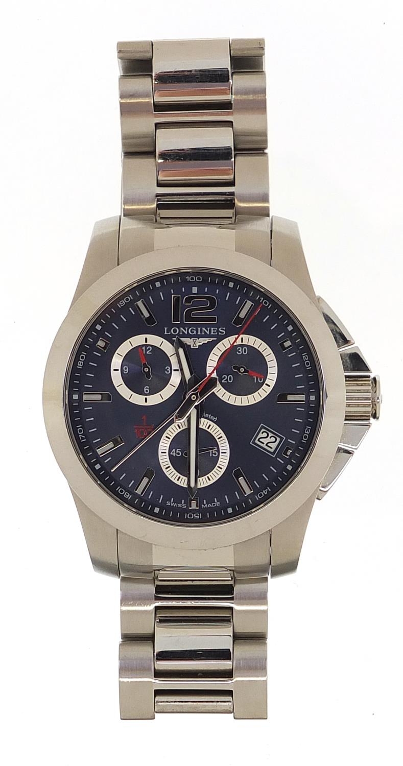 Longines, gentlemen's Longines E F Co Conquest chronograph wristwatch, the case numbered 42623805, - Image 3 of 8