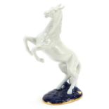 Royal Dux, Czech rearing horse with paper label, 30cm high