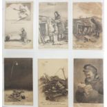 Collection of military and topographical postcards, including Bruce Bairnsfather, The Martello