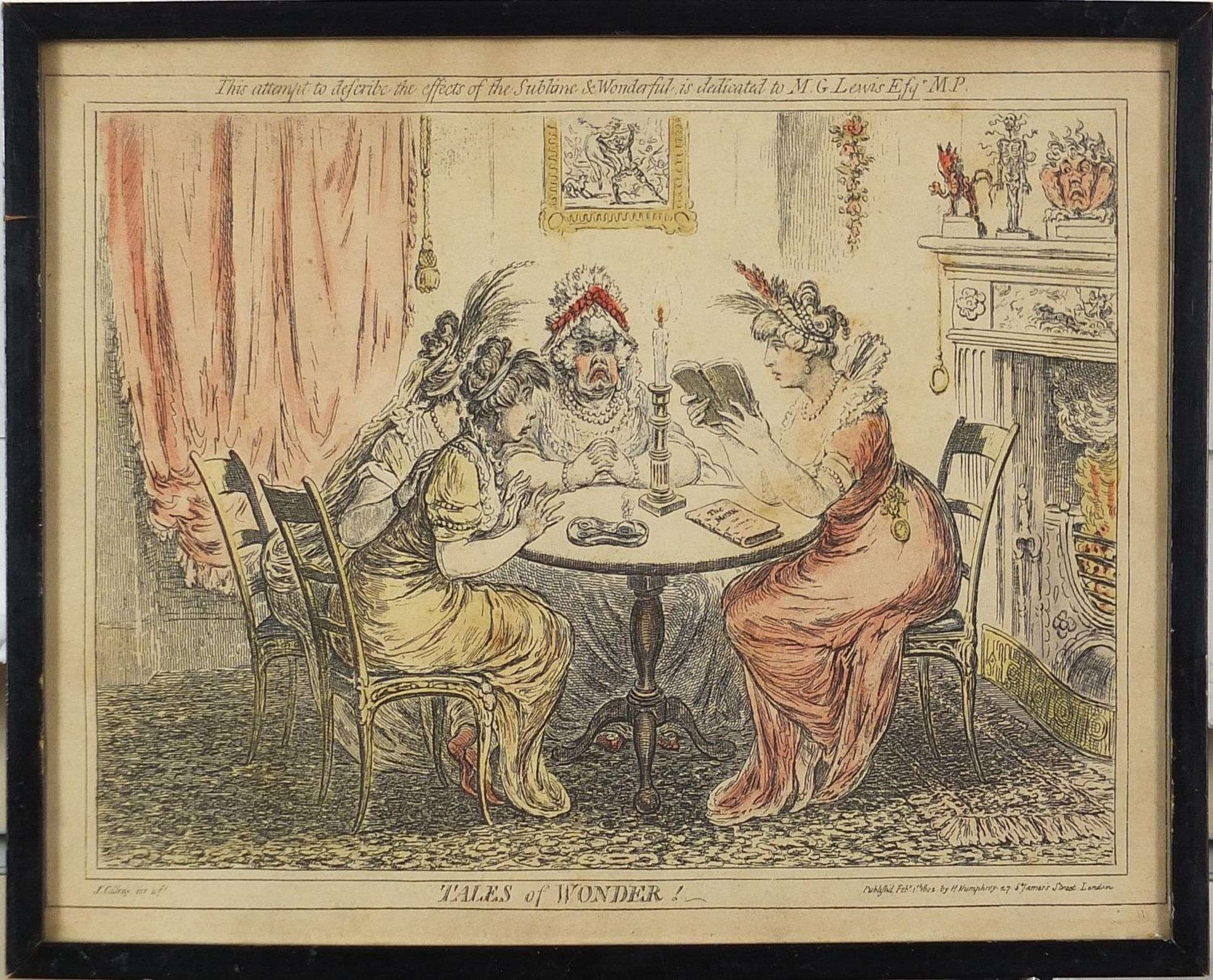 After James Gillray - Tales of Wonder, early 19th century satirical print in colour, published - Image 2 of 5