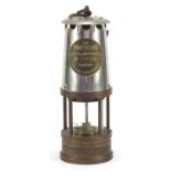 Vintage The Protector type 1A Eccles miner's lamp, 31cm high