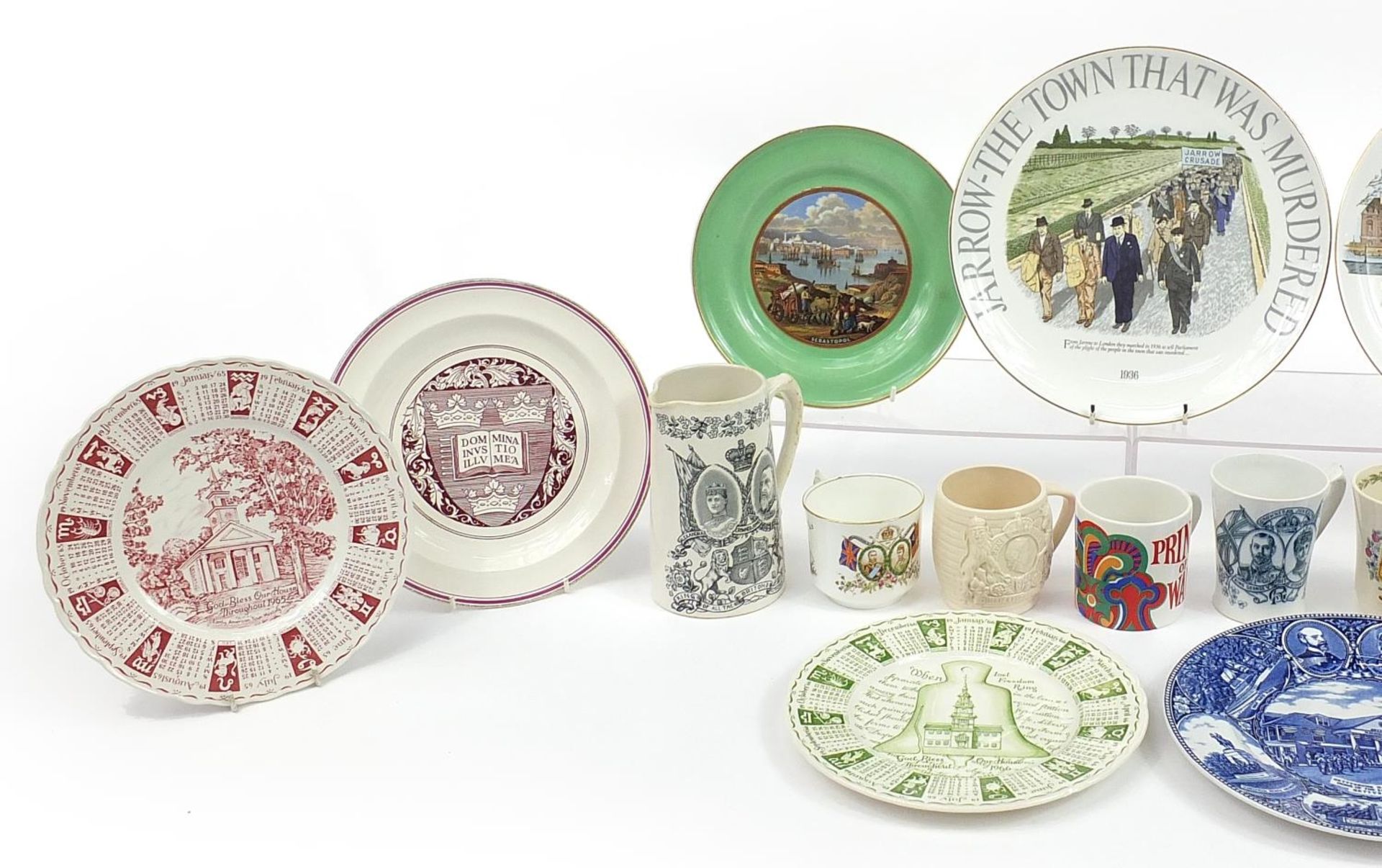 Victorian and later commemorative china including Prattware plate depicting Sebastopol, the - Image 2 of 4