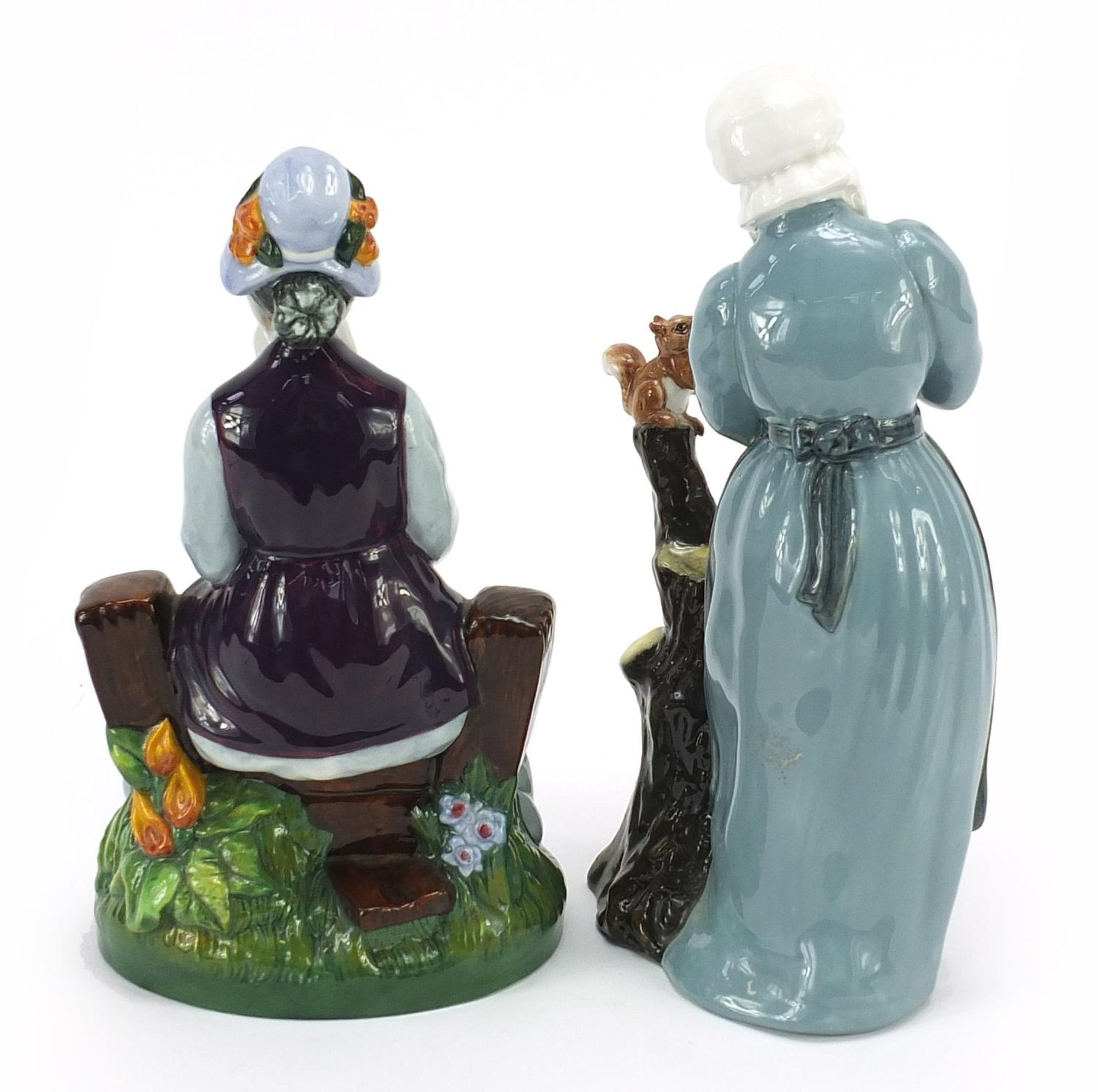 Two Royal Doulton figurines comprising Good Friends HN2783 and Rest a While HN2728, the largest 23cm - Bild 2 aus 3