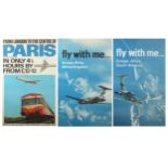 Three aviation interest British United Airways advertising posters, each framed and glazed, each