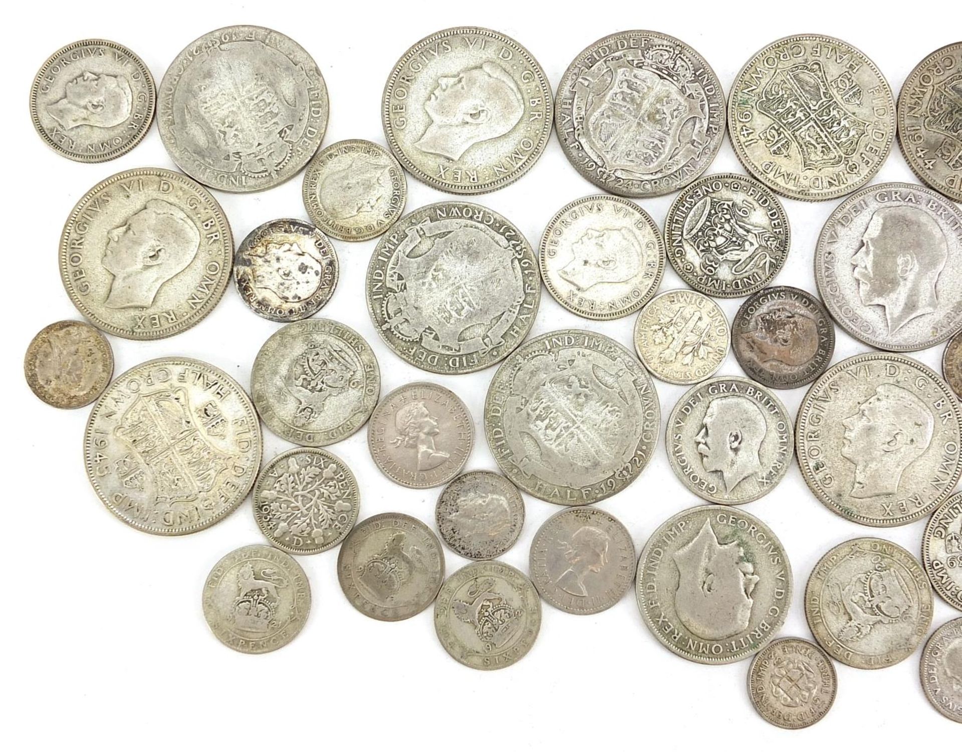 British pre 1947 coinage including half crowns and sixpences - Image 2 of 3