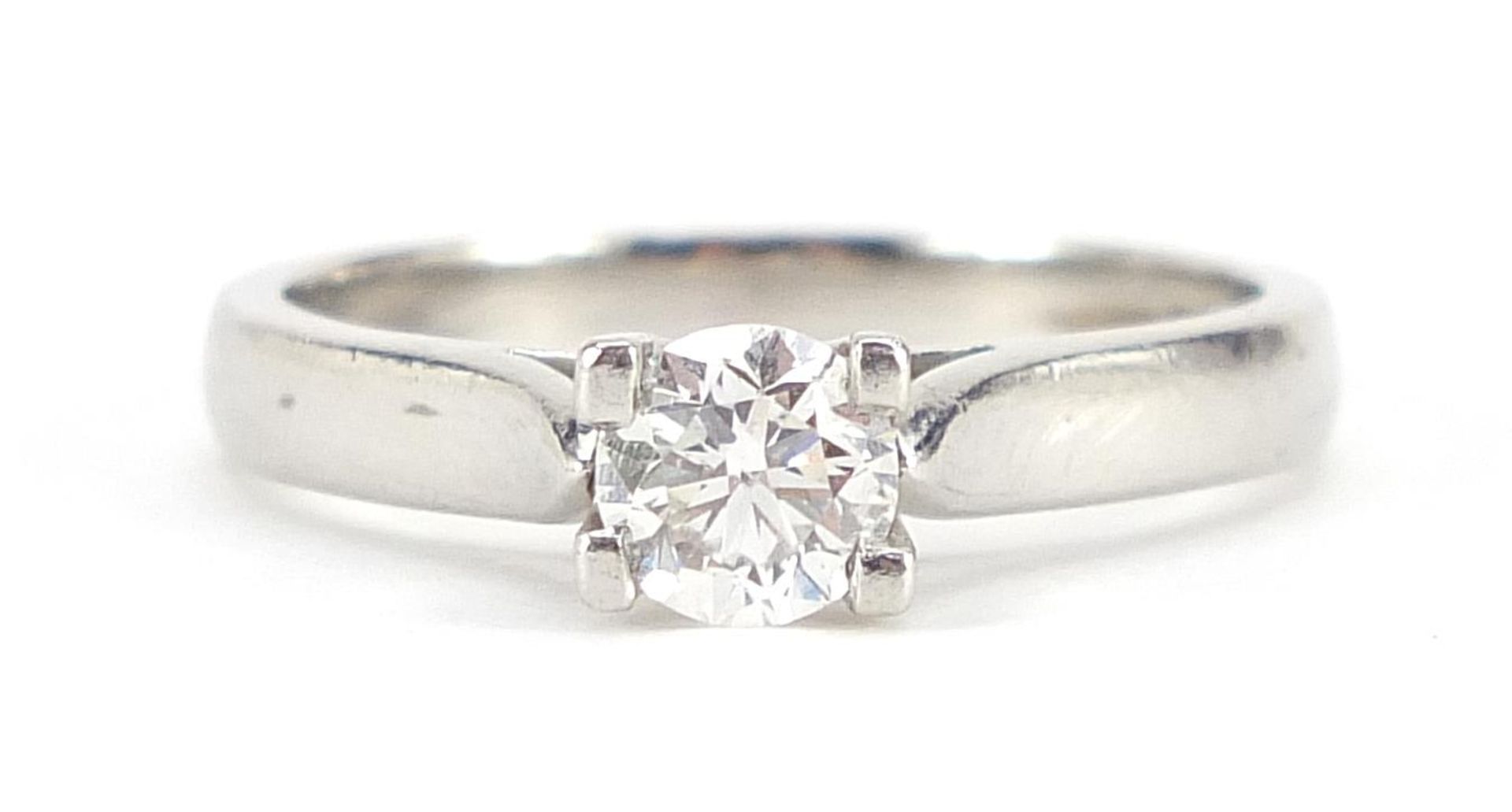 Platinum diamond solitaire ring, approximately 0.40ct, size L, 5.0g