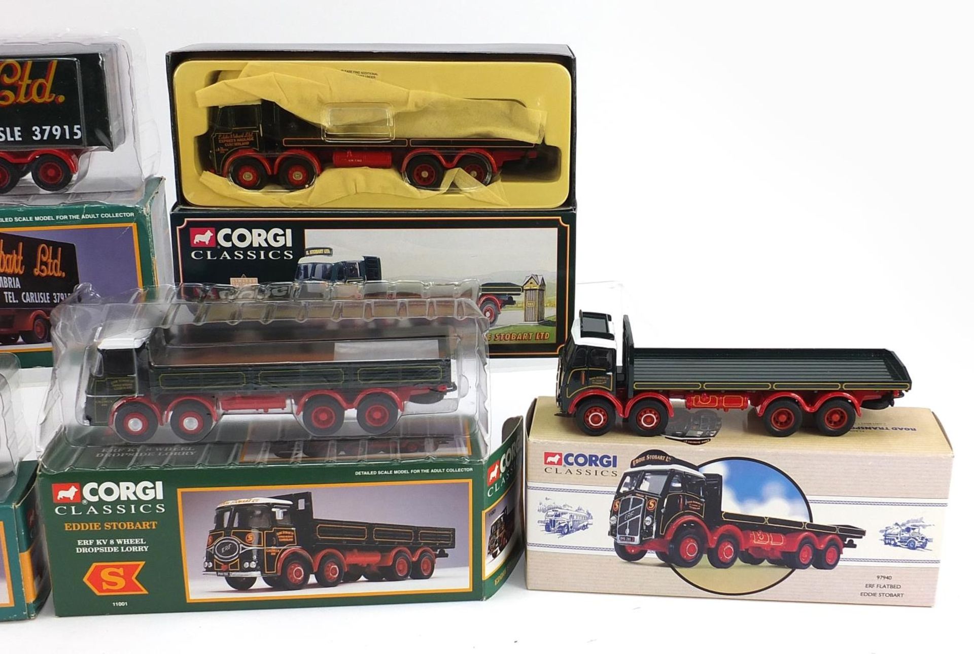 Six Corgi diecast Eddie Stobart advertising lorries with boxes including Foden S21 with trailer, - Image 3 of 3