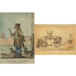 After Henry Bunbury - The Long Story and The Dog Barber, two late 18th century satirical prints in
