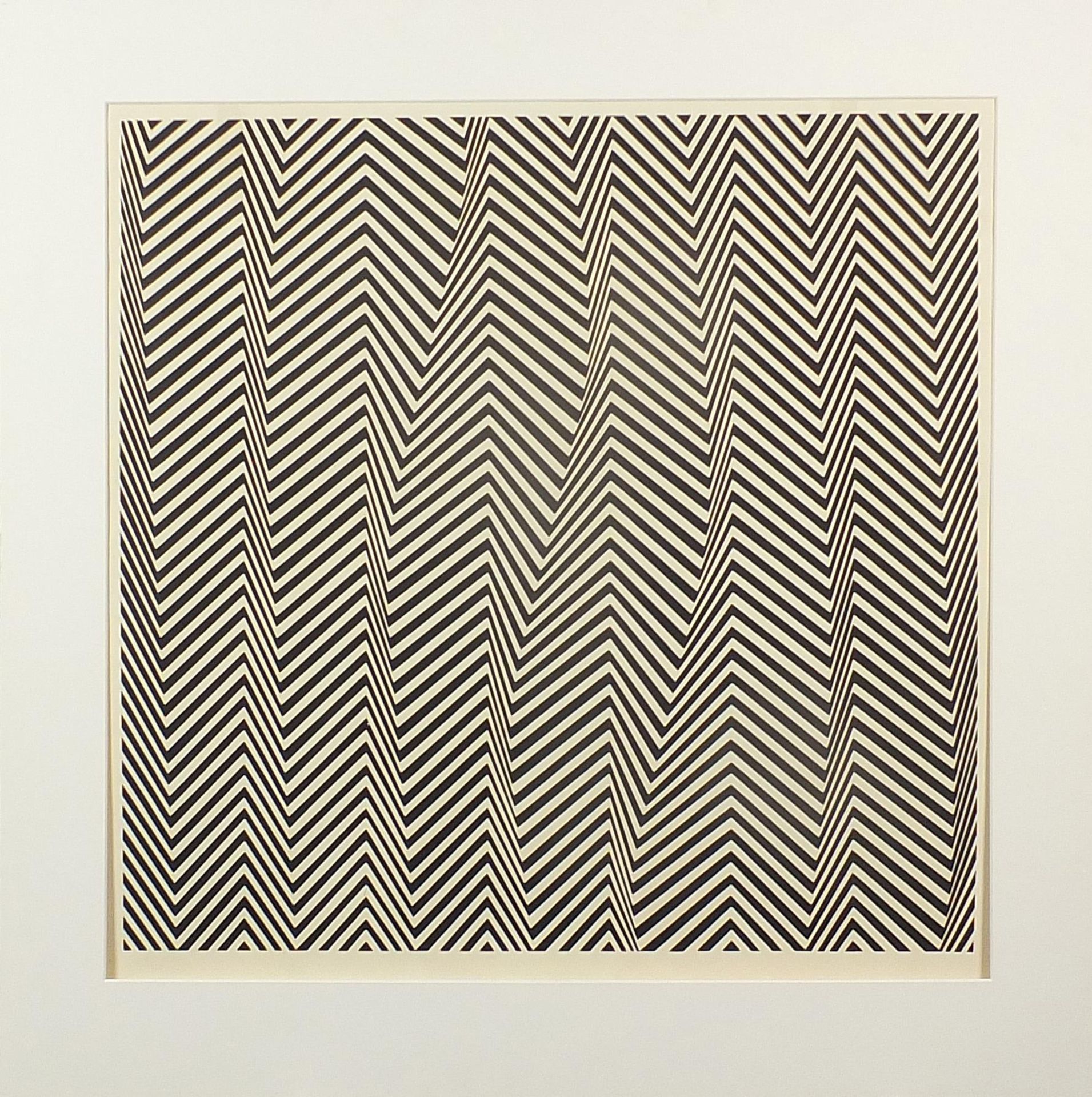 Bridget Riley - Poster Poem Ascending, 1960s screen print published by Alecto Editions 1967, mounte - Image 2 of 5