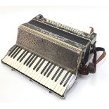 The Soprani Three Italian mother of pearl design accordion housed in protective case, 51.5cm wide