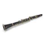 Rosewood two piece clarinet, 58cm in length