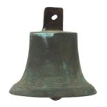 Naval interest Verdigris bronzed ship's bell, 19.5cm high