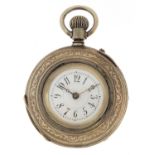 Longines, silver half hunter pocket watch, 40mm in diameter