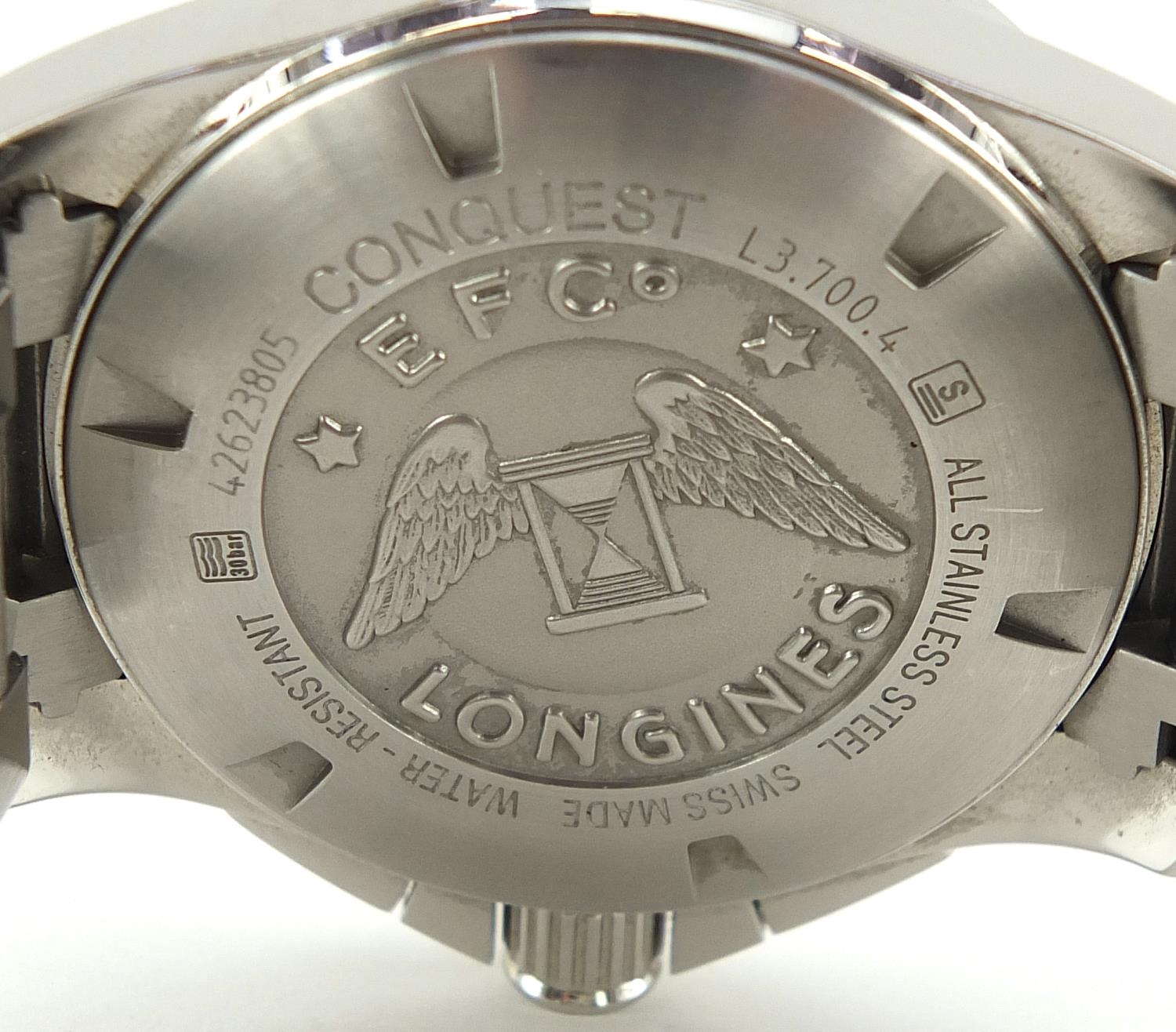 Longines, gentlemen's Longines E F Co Conquest chronograph wristwatch, the case numbered 42623805, - Image 6 of 8