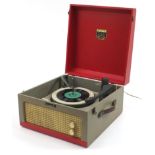 Vintage Dansette Major portable record player, 22.5cm H x 38cm W x 41cm D
