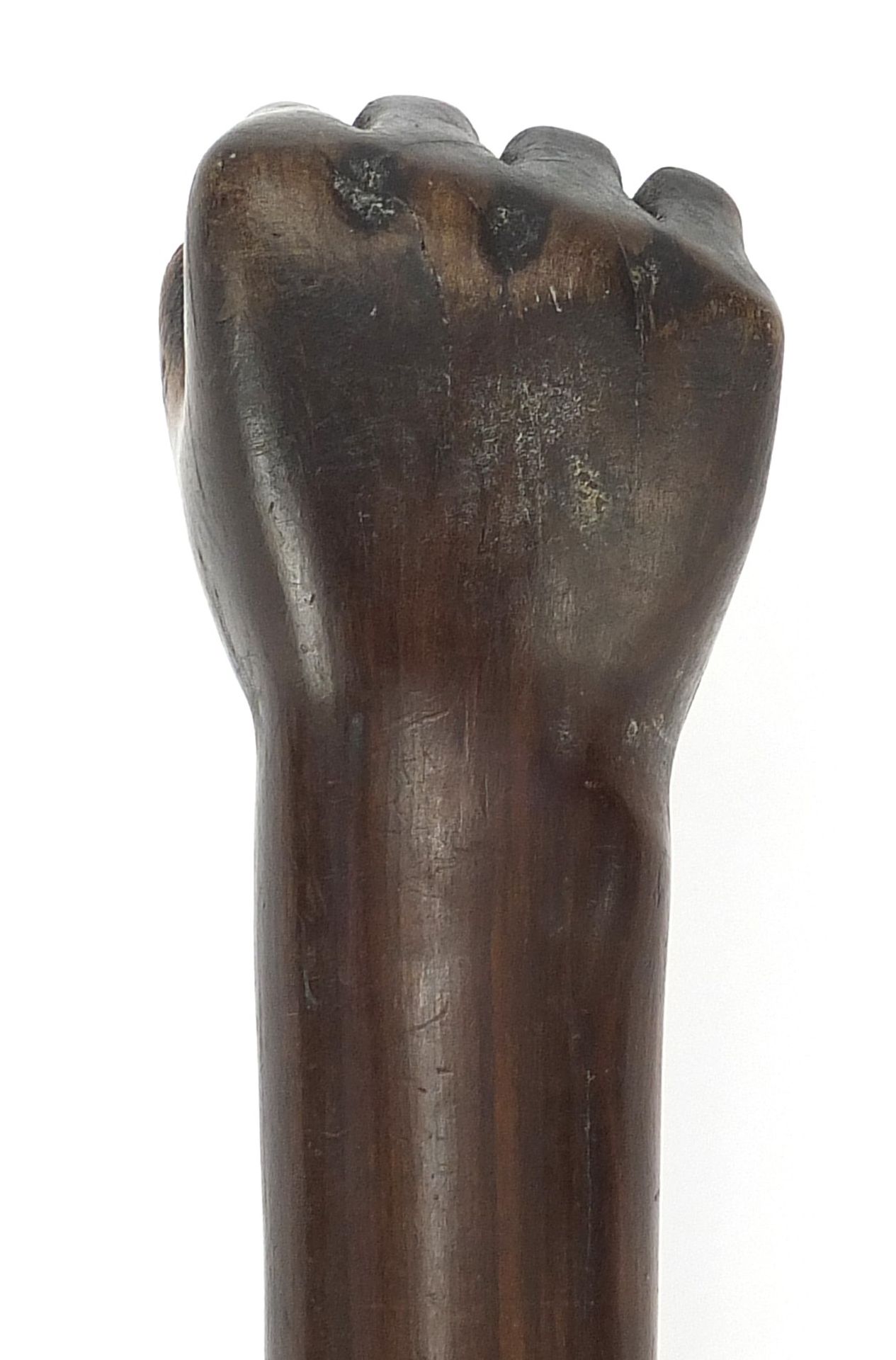 African Tribal interest hardwood club with carved clenched fist, possibly lignum vitae. 53.5cm in - Image 5 of 10