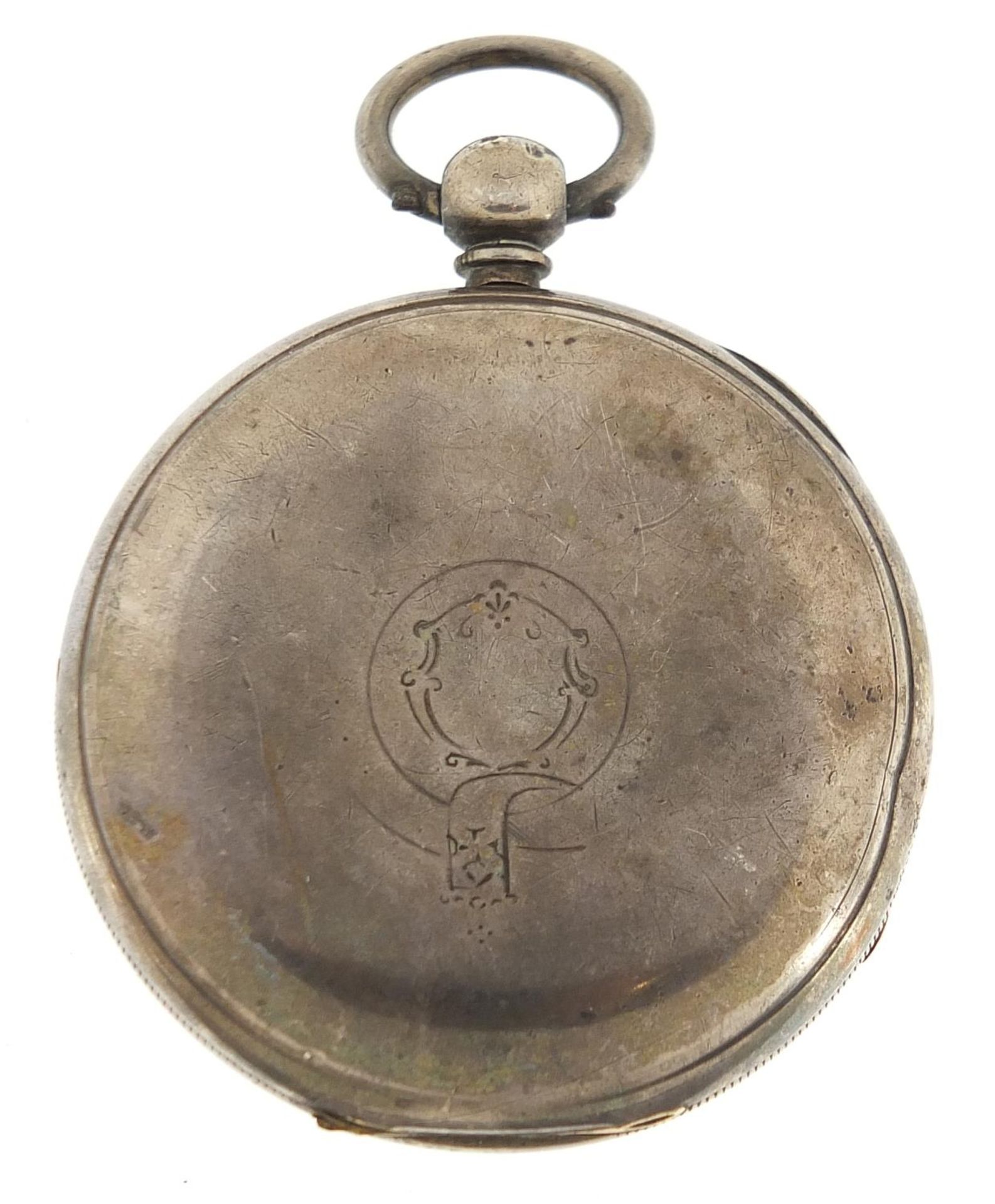 Joseph Blanchard, gentlemen's silver open face pocket watch, the fusee movement numbered 14585, 52mm - Image 2 of 4