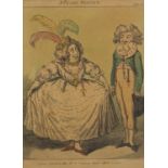 After George Cruikshank - A Plain Minuet, late 18th century print in colour, published April 1st