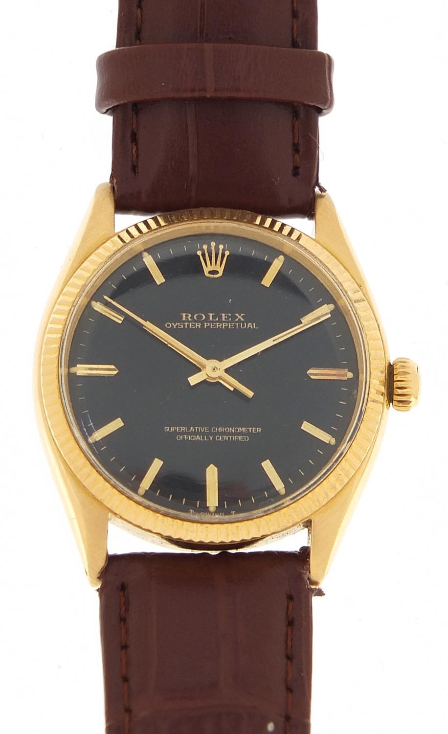 Rolex, gentlemen's gold Rolex Oyster chronometer wristwatch, 33mm in diameter, total weight 50.0g