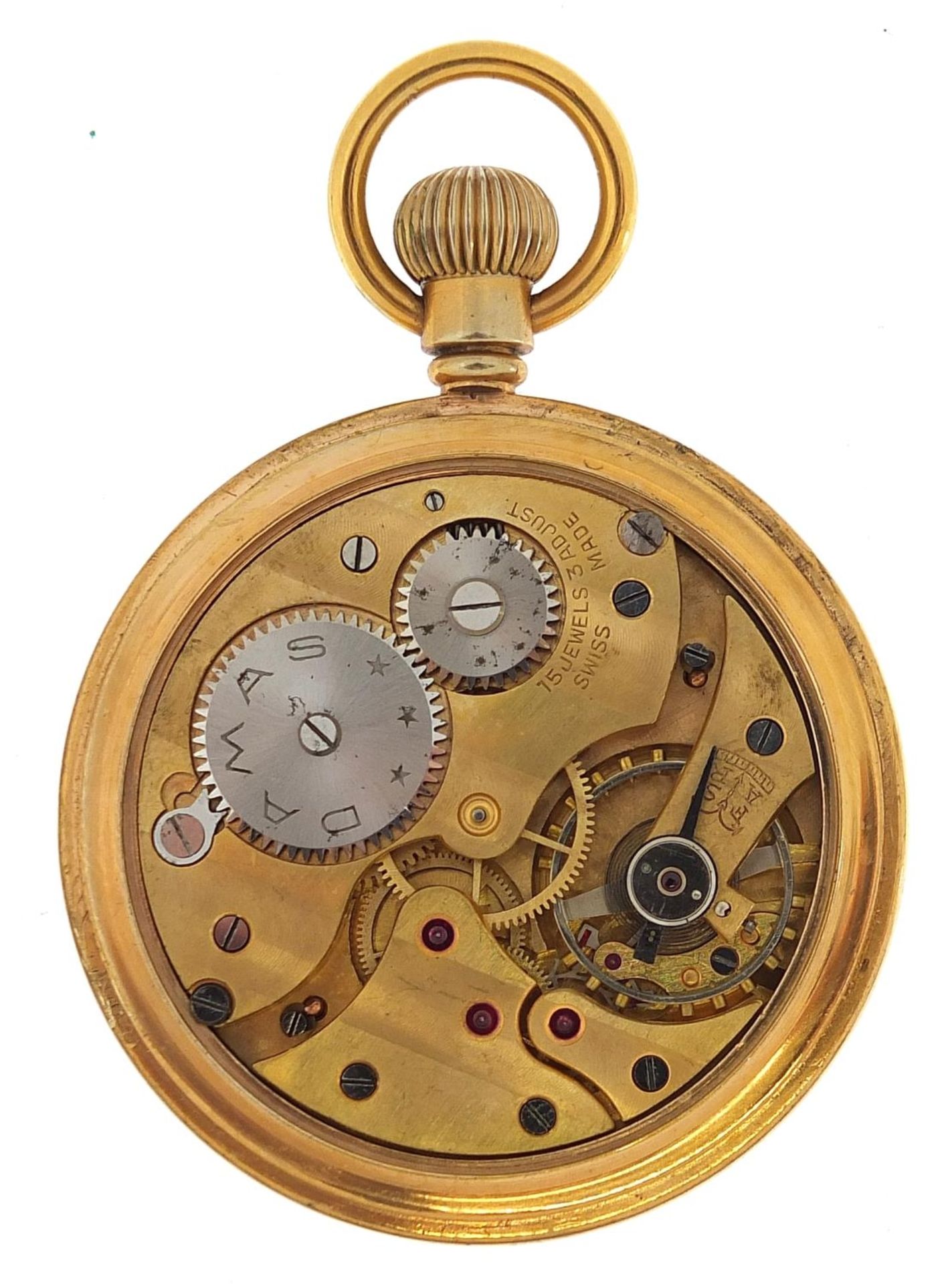 Damas, gentlemen's military interest gold plated open face pocket watch engraved G S/TP XX 189625, - Image 3 of 4