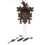 Black Forest carved wood cuckoo clock, 30cm high