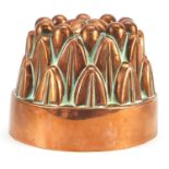 Victorian copper jelly mould numbered 36, 11.5cm high