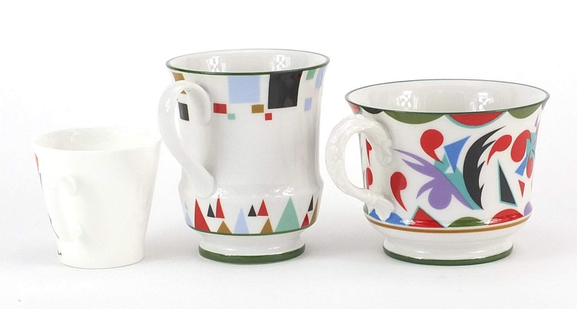 Three Russian porcelain cups and saucers including two made after samples of Sergey Chehonin, the - Image 4 of 6