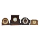 Four mantle clocks including two Smiths and Elliott, the largest 27cm high