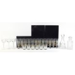 Collection of Bohemian Crystal including two boxed sets of six Champagne flutes, boxed set of six