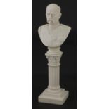 W C Lawton, Victorian parian ware bust of Lord Roberts VC dated January 1900, 26cm high