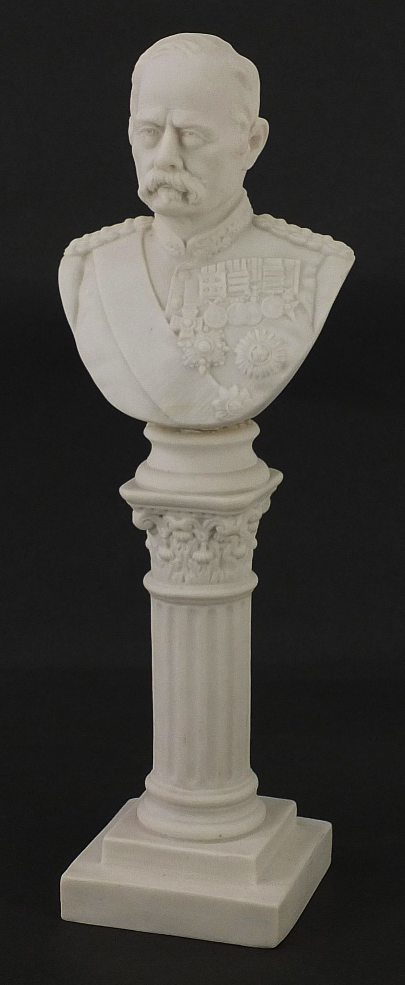 W C Lawton, Victorian parian ware bust of Lord Roberts VC dated January 1900, 26cm high