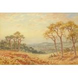 Charles Pyne - Redhill Common, 19th century signed watercolour, mounted, framed and glazed, 22.5cm x