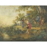 After Aelbert Cuyp - Flight into Egypt, 19th century watercolour, inscribed verso St Philip
