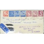 Collection of stamp presentation packs and first day covers arranged in an album
