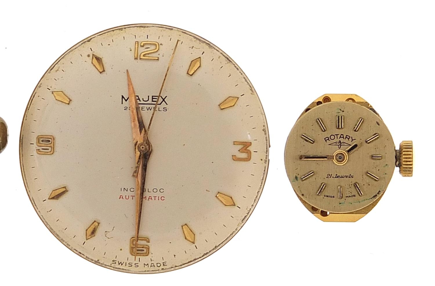 Vintage Junghans wristwatch and three watch movements comprising Majex, Rotary and Carronade - Image 3 of 5