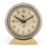 Jaz, Art Deco mantle clock with subsidiary dial and Arabic numerals, 15.5cm high