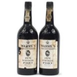 Two bottles of Warre's 1970 Tercentenary vintage port