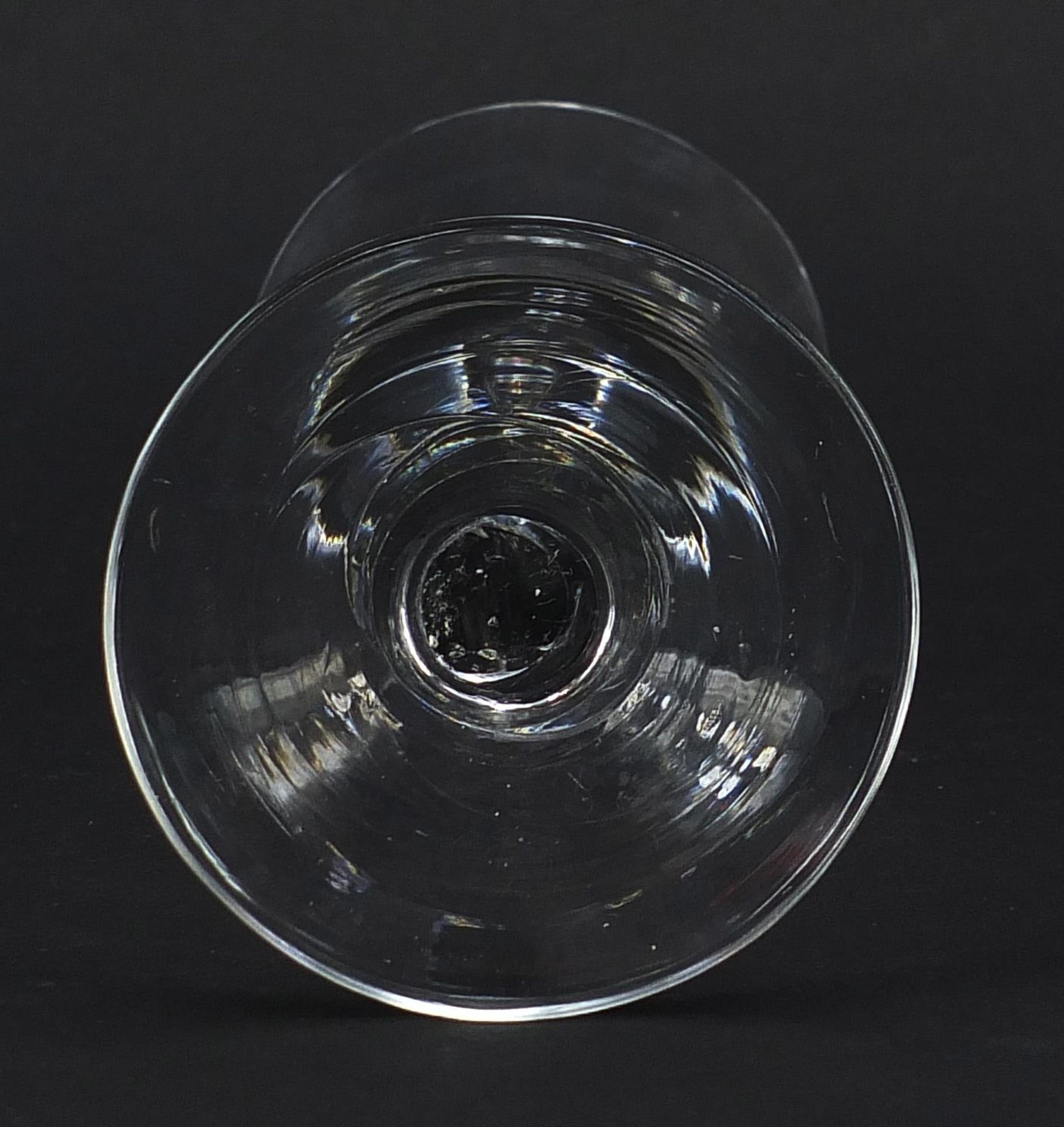 18th century wine glass with enclosed tear drop stem, 16cm high - Image 3 of 3