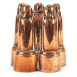 Victorian copper jelly mould numbered 388, 15.5cm high