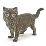 Victorian patinated bronze cat, 11.5cm in length