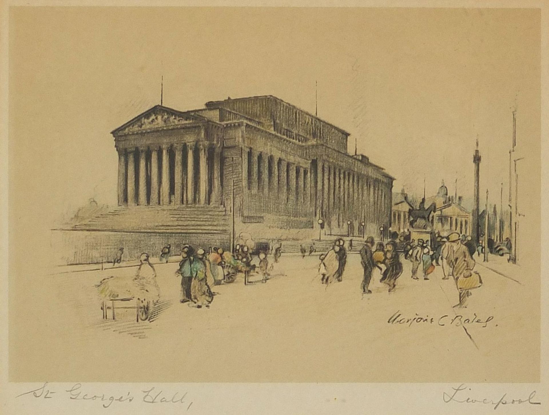 After Marjorie Christine Bates - St George's Hall, Liverpool and Cunard Buildings, pair of pencil - Image 2 of 13