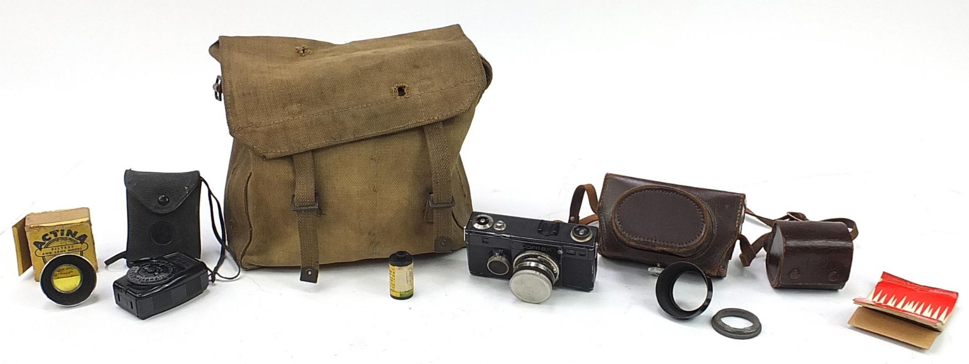 Contax, vintage German camera with accessories