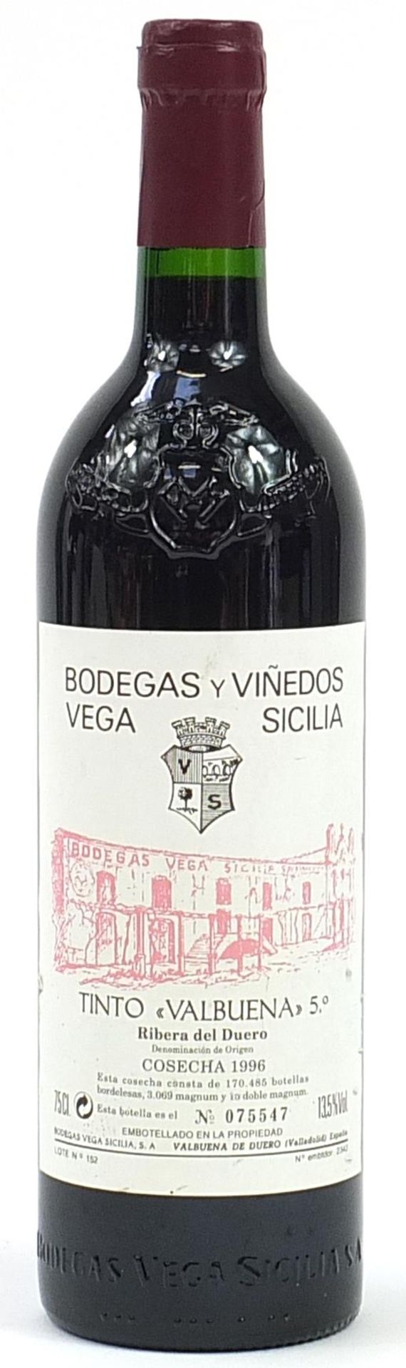 Bottle of 1996 Ribera del Duero Bodegas Vinedos Cosecha red wine