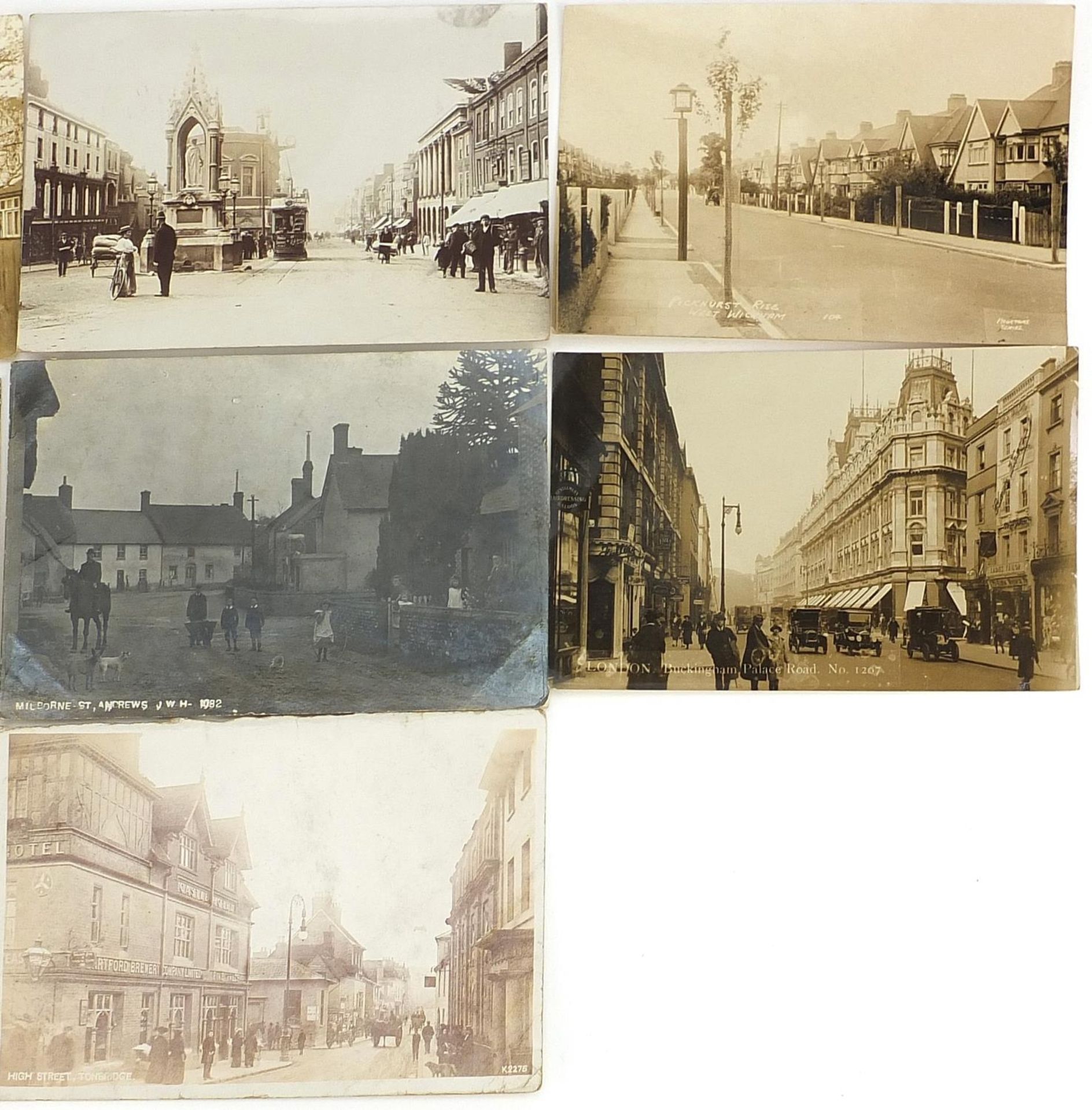 Ten black and white photographic topographical postcards including St Mary's Road, Wrotham and - Image 3 of 3