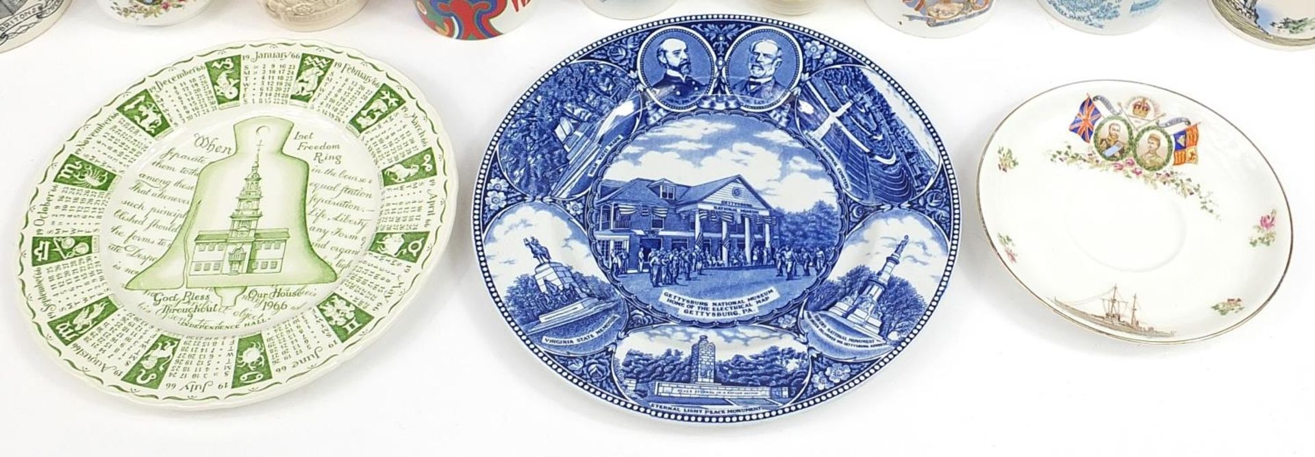 Victorian and later commemorative china including Prattware plate depicting Sebastopol, the - Image 4 of 4