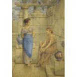 William Anstey Dolland - Two Grecian females before a marble terrace, late 19th/early 20th century
